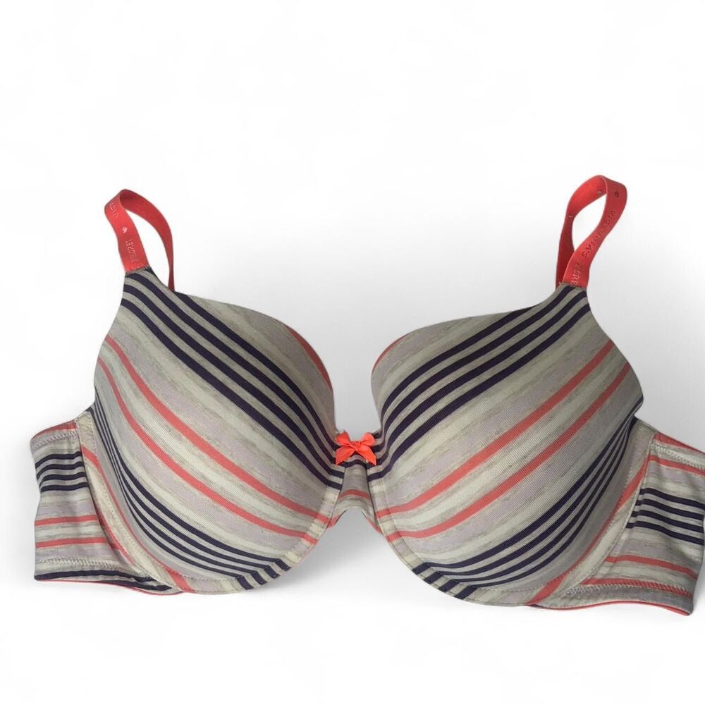 Victoria’s Secret cotton lined perfect coverage  Multicoloured striped bra 38D